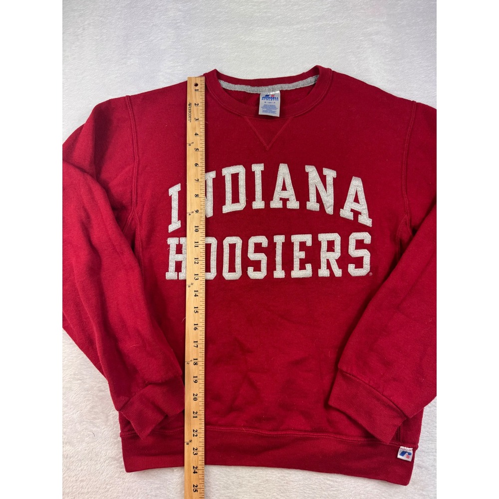 Russell Athletic Indiana Hoosiers Sweatshirt Small Red Embroidered Pullover Crew - Picture 4 of 6